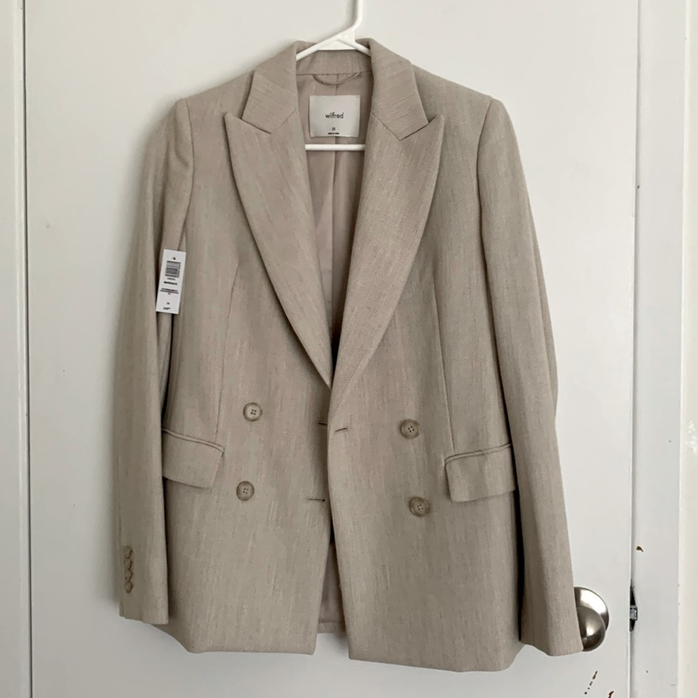 Wilfred Beige Double-Breasted Blazer